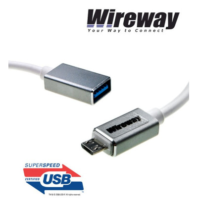 Kabel micro USB - gniazdo USB 3.0 Wireway WW331501 - 10cm