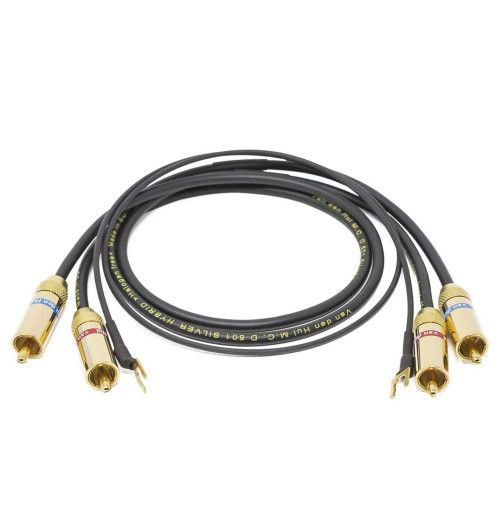 Van den Hul D-501 Silver Hybrid - Kabel interkonekt gramofonowy 2 RCA - 2 RCA (Cinch)