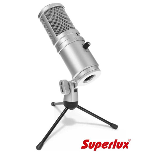 Studyjny mikrofon pojemnościowy z interfejsem USB SUPERLUX E205U