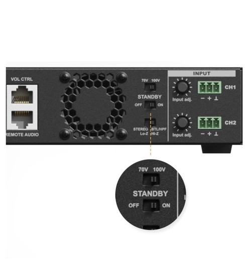 Audac SCP206 - kompaktowy dwukanałowy wzmacniacz mocy 2x 60W