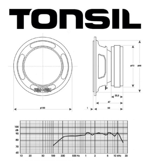 Głośnik średniotonowy TONSIL GDM 10/60 8 Ohm
