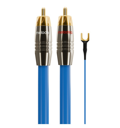 Melodika SBPH Sky Blue - Kabel gramofonowy 2xRCA Phono z żyłą uziemiającą
