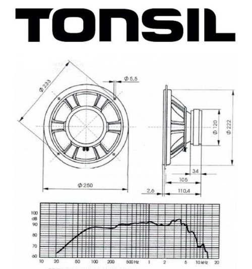 Głośnik niskotonowy TONSIL GDN 25/60/1 8 Ohm