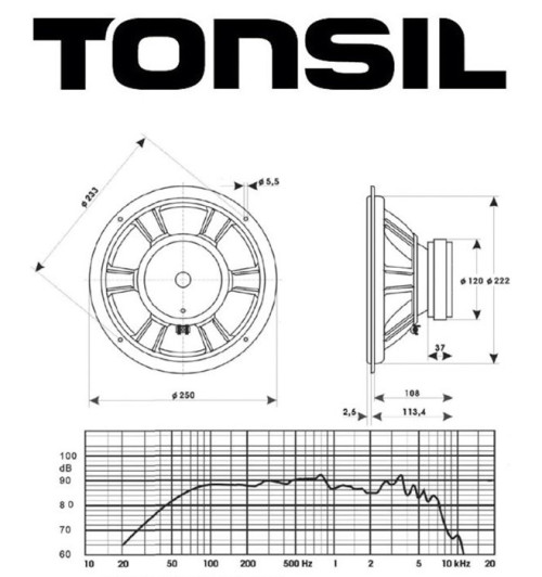 Głośnik niskotonowy TONSIL GDN 25/80/1 8 Ohm