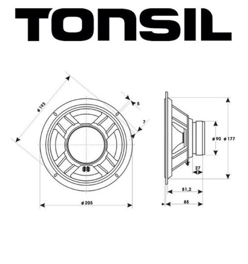 Głośnik niskotonowy TONSIL GDN 20/80 8 Ohm
