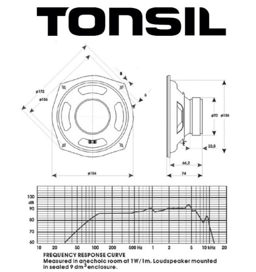 Głośnik niskotonowy TONSIL GDN 16/30 8 Ohm