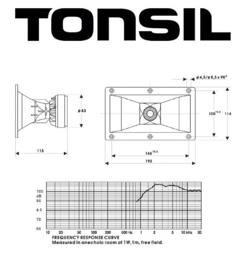 Głośnik wysokotonowy  TONSIL GDWT 12-19/150 8 Ohm