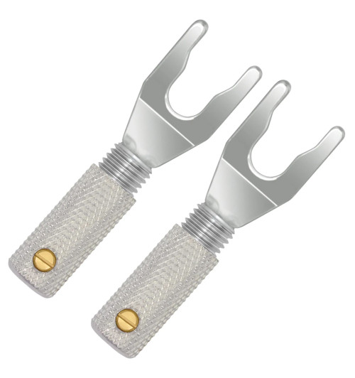 WireWorld Silver Spade Uni-Term with Sockets - Wymienne posrebrzane wtyki głośnikowe typu widełki z mocowaniem