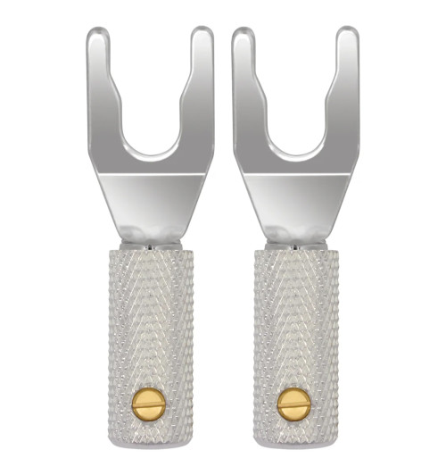 WireWorld Silver Spade Uni-Term with Sockets - Wymienne posrebrzane wtyki głośnikowe typu widełki z mocowaniem