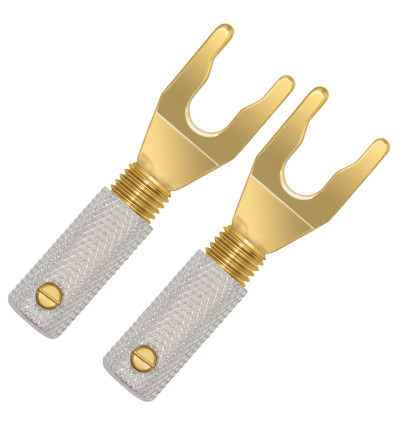 WireWorld Gold Spade Uni-Term with Sockets - Wymienne pozłacane wtyki głośnikowe typu widełki z mocowaniem - 2 sztuki