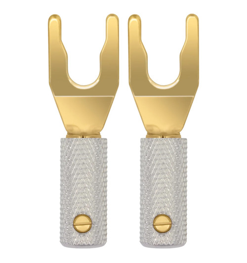 WireWorld Gold Spade Uni-Term with Sockets - Wymienne pozłacane wtyki głośnikowe typu widełki z mocowaniem - 2 sztuki