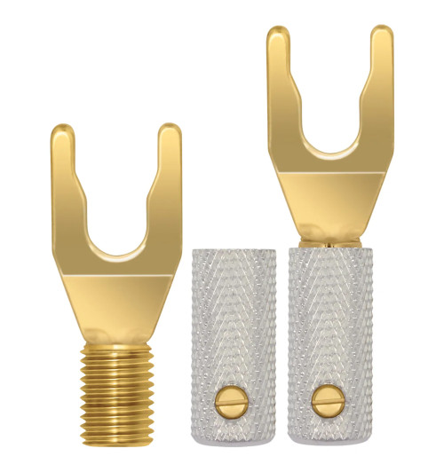WireWorld Gold Spade Uni-Term with Sockets - Wymienne pozłacane wtyki głośnikowe typu widełki z mocowaniem - 2 sztuki
