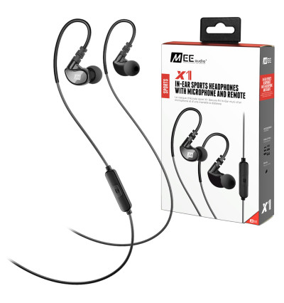 MEE Audio X1 (X-1) - sportowe słuchawki dokanałowe z pilotem i mikrofonem
