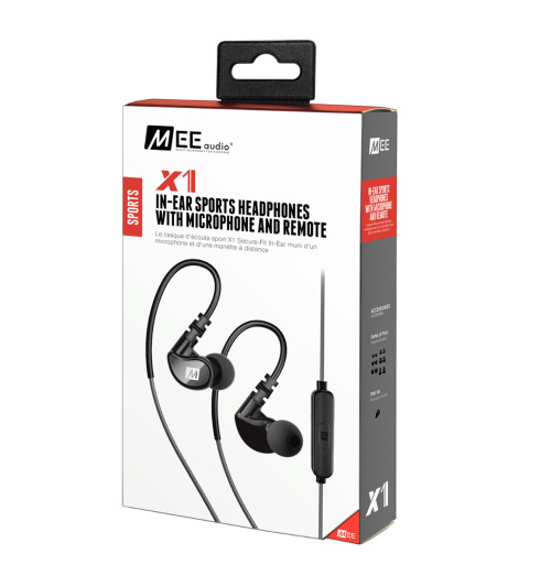 MEE Audio X1 (X-1) - sportowe słuchawki dokanałowe z pilotem i mikrofonem