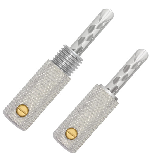 WireWorld Silver Banana Uni-Term with Sockets - Wymienne posrebrzane wtyki głośnikowe bananowe z mocowaniem - 2 sztuki