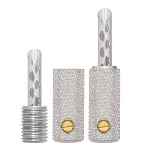 WireWorld Silver Banana Uni-Term with Sockets - Wymienne posrebrzane wtyki głośnikowe bananowe z mocowaniem - 2 sztuki