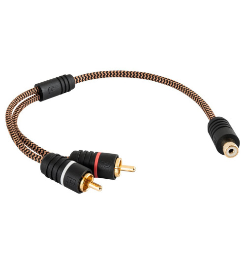 Proson Arctic Series Subwoofer Cable Y-Split - Adapter do kabla subwooferowego przejście 1x gniazdo RCA - 2x wtyk RCA 0,3m