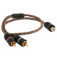 Proson Arctic Series Subwoofer Cable Y-Split - Adapter do kabla subwooferowego przejście 1x gniazdo RCA - 2x wtyk RCA 0,3m