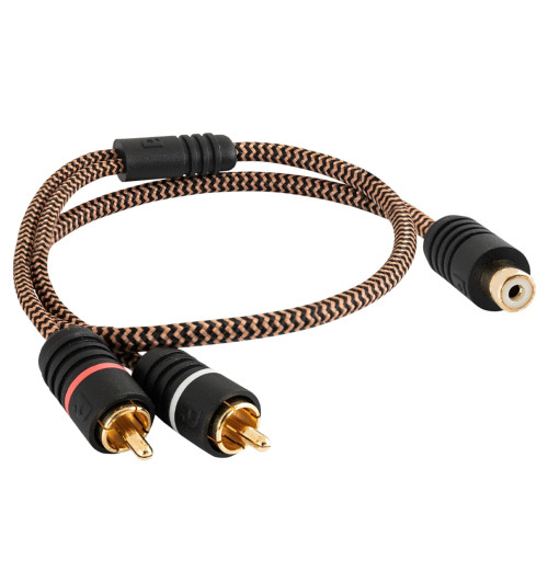 Proson Arctic Series Subwoofer Cable Y-Split - Adapter do kabla subwooferowego przejście 1x gniazdo RCA - 2x wtyk RCA 0,3m