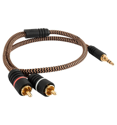 Proson Arctic Series AUX 3.5mm to RCA - Kabel interkonekt audio 3.5mm Stereo Jack - 2 RCA (Cinch) 0,5m