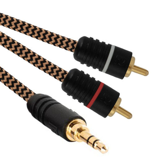 Proson Arctic Series AUX 3.5mm to RCA - Kabel interkonekt audio 3.5mm Stereo Jack - 2 RCA (Cinch) 0,5m