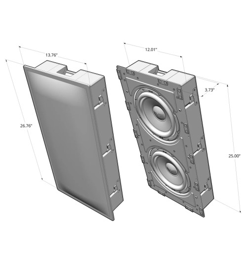SVS 3000 In-Wall Dual - Zestaw dwóch subwooferów instalacyjnych ściennych + wzmacniacz