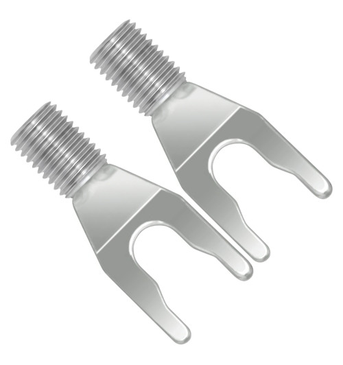 WireWorld Silver Spade - Wymienne posrebrzane wtyki głośnikowe typu widełki do mocowania Uni-Term - 2 sztuki