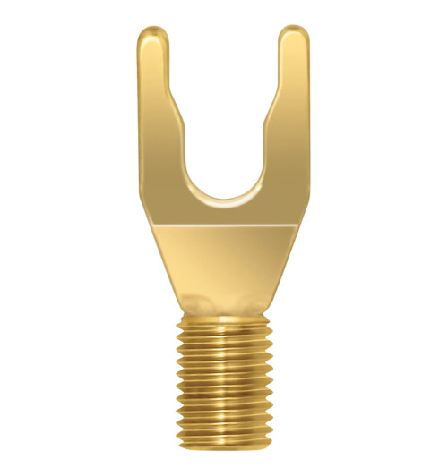 WireWorld Gold Spade - Wymienny pozłacany wtyk głośnikowy typu widełki do mocowania Uni-Term