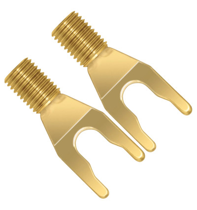 WireWorld Gold Spade - Wymienne pozłacane wtyki głośnikowe typu widełki do mocowania Uni-Term - 2 sztuki