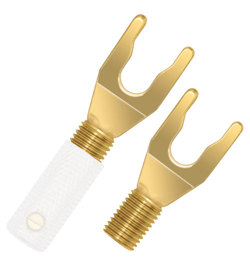 WireWorld Gold Spade - Wymienne pozłacane wtyki głośnikowe typu widełki do mocowania Uni-Term - 2 sztuki