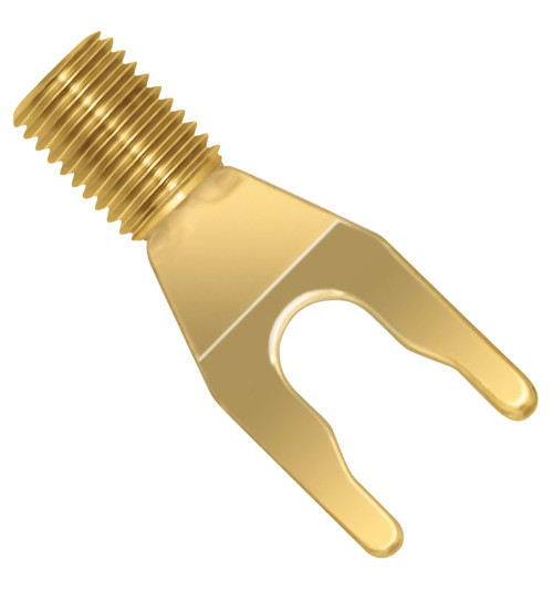 WireWorld Gold Spade - Wymienne pozłacane wtyki głośnikowe typu widełki do mocowania Uni-Term - 2 sztuki