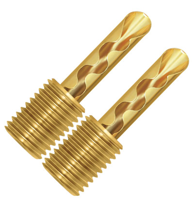 WireWorld Gold Banana - Wymienne pozłacane wtyki głośnikowe bananowe do mocowania Uni-Term - 2 sztuki