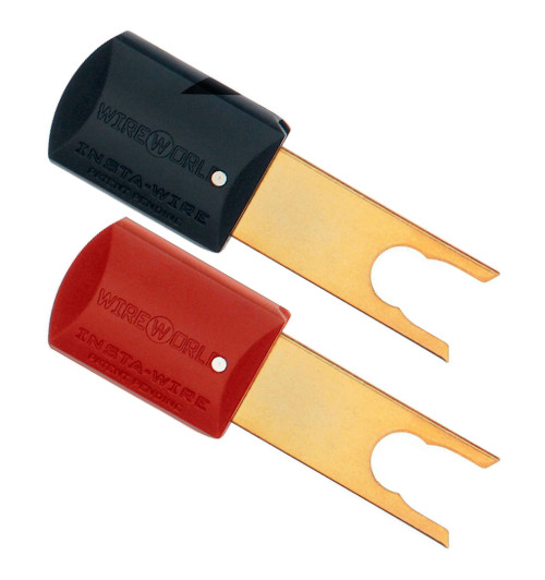 WireWorld Insta-Wire Gold Spades - Wymienne pozłacane wtyki głośnikowe typu widełki - 2 sztuki