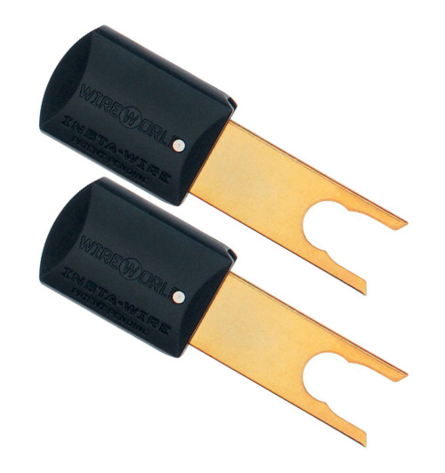 WireWorld Insta-Wire Gold Spades - Wymienne pozłacane wtyki głośnikowe typu widełki - 2 sztuki