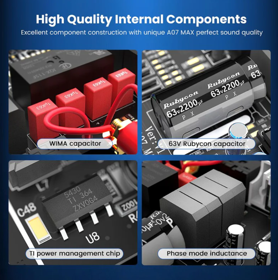 Parametry audio AIYIMA A07 MAX
