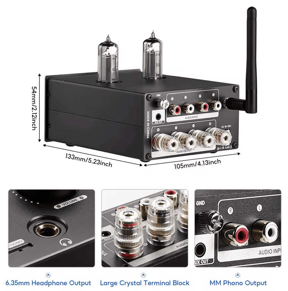 Wyjście słuchawkowe 16-64Ω i regulacja tonów