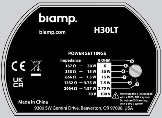 Biamp H30LT-G - cecha 1