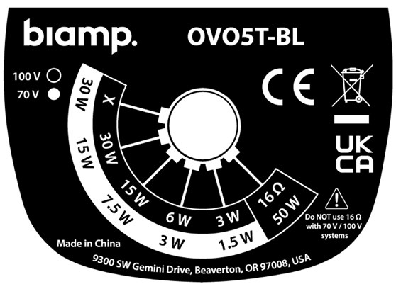 Biamp OVO5T - cecha 1