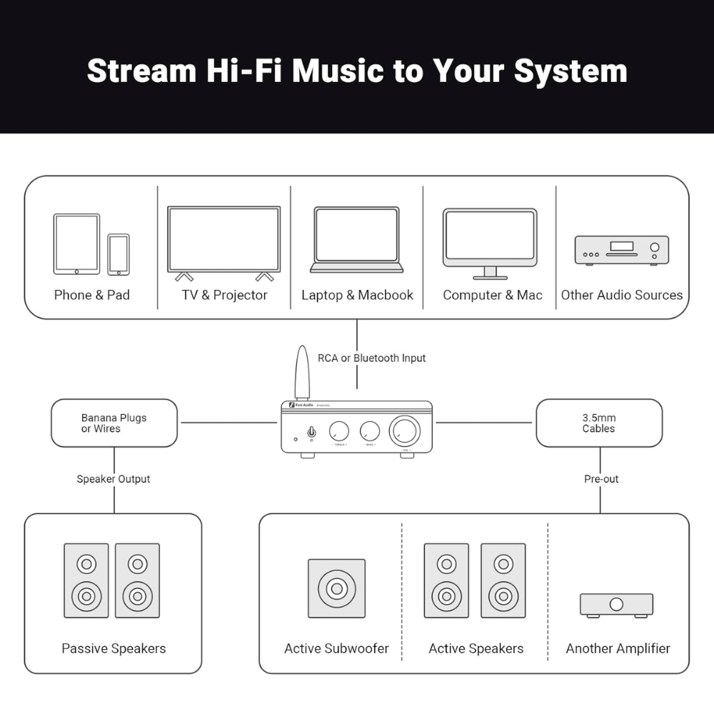 Regulowane gałki wzmacniacza BT20A Pro
