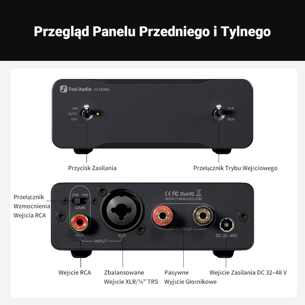 Parametry techniczne Fosi V3 Mono