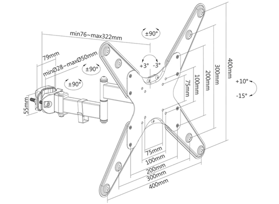 Neomounts FL40-450BL14 - cecha 1