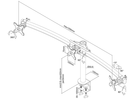 Neomounts FPMA-D700D3 - cecha 1