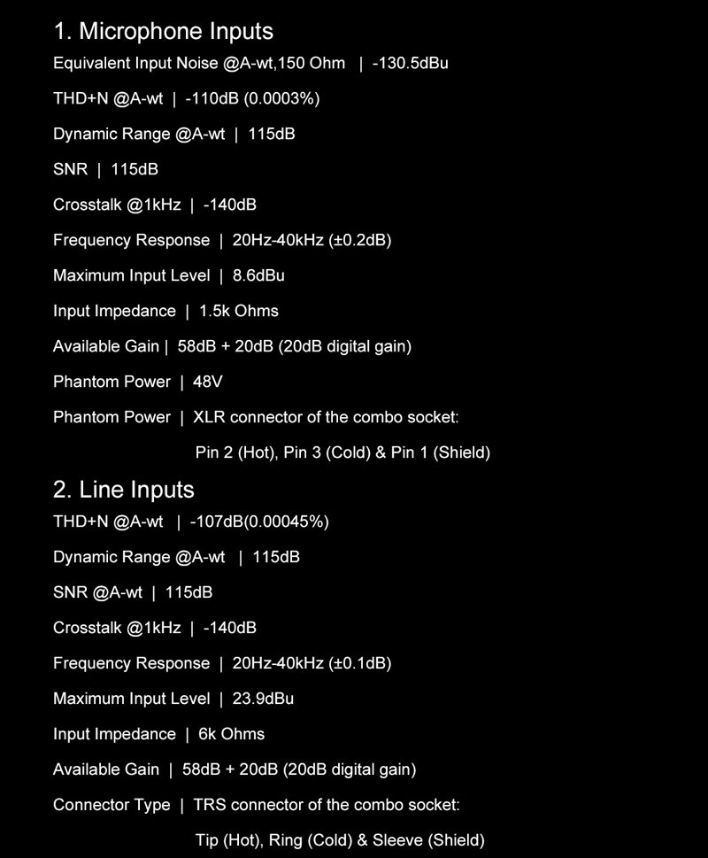 Topping E2x2 - parametry 1