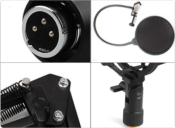 POP filtr + statyw + mikrofon Maono XLR + kosz antywibracyjny - cecha 3